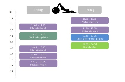 Holdplan gravid gravidhold gravidpilates fødselsforberedelse pilates matwork efterfødselstræning efterfødselspilates ekstra udfordrende pilates tirsdag fredag