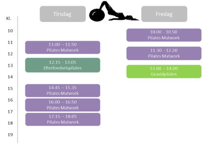 Holdplan gravid gravidhold gravidpilates fødselsforberedelse pilates matwork efterfødselstræning efterfødselspilates ekstra udfordrende pilates tirsdag fredag